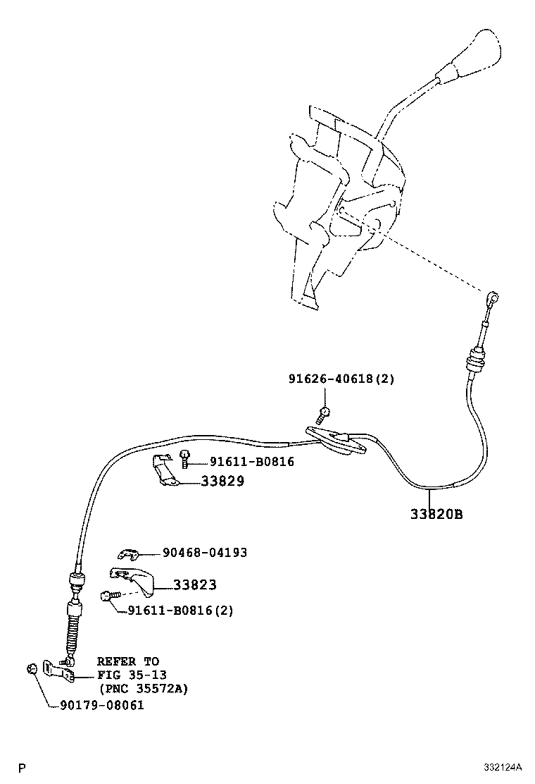 33829-46020 SUPPORT, TRANSMISSION CONTROL CABLE product image