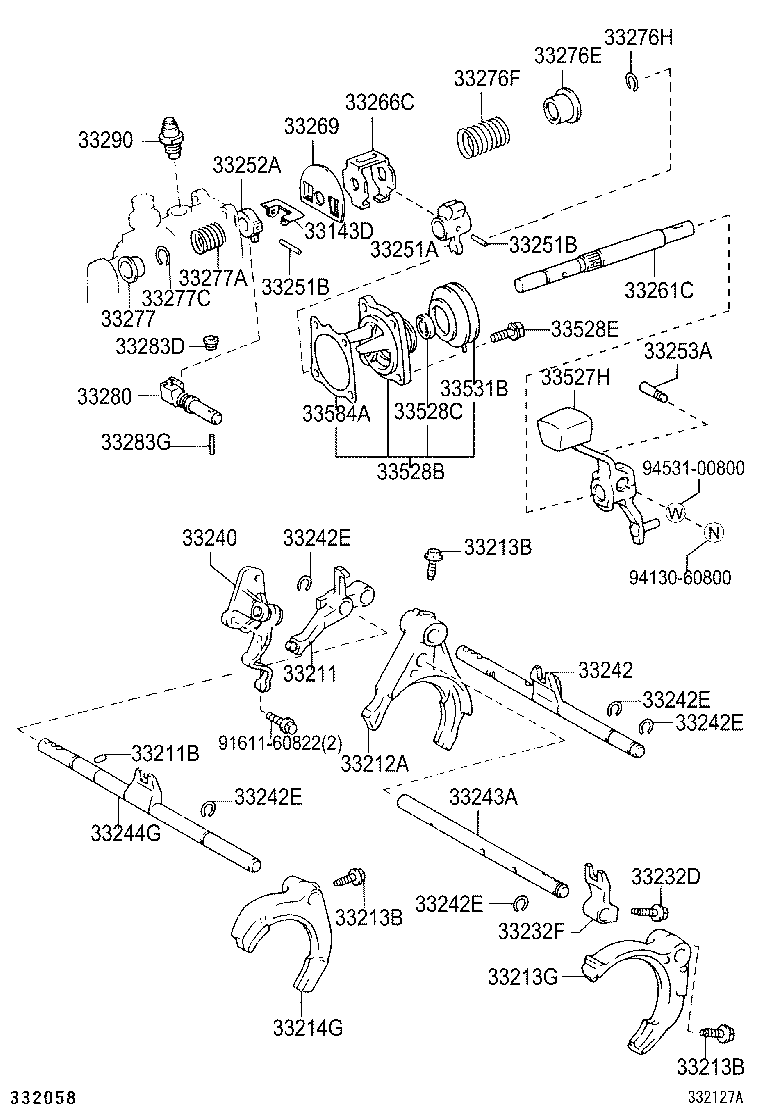 33251-12090 LEVER, SHIFT, INNER NO.1 product image