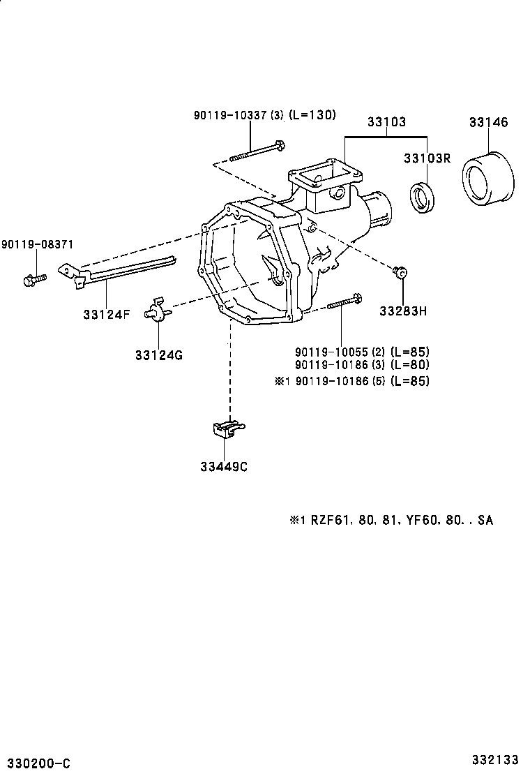 33103-0B010 HOUSING SUB-ASSY, EXTENSION(MTM) product image