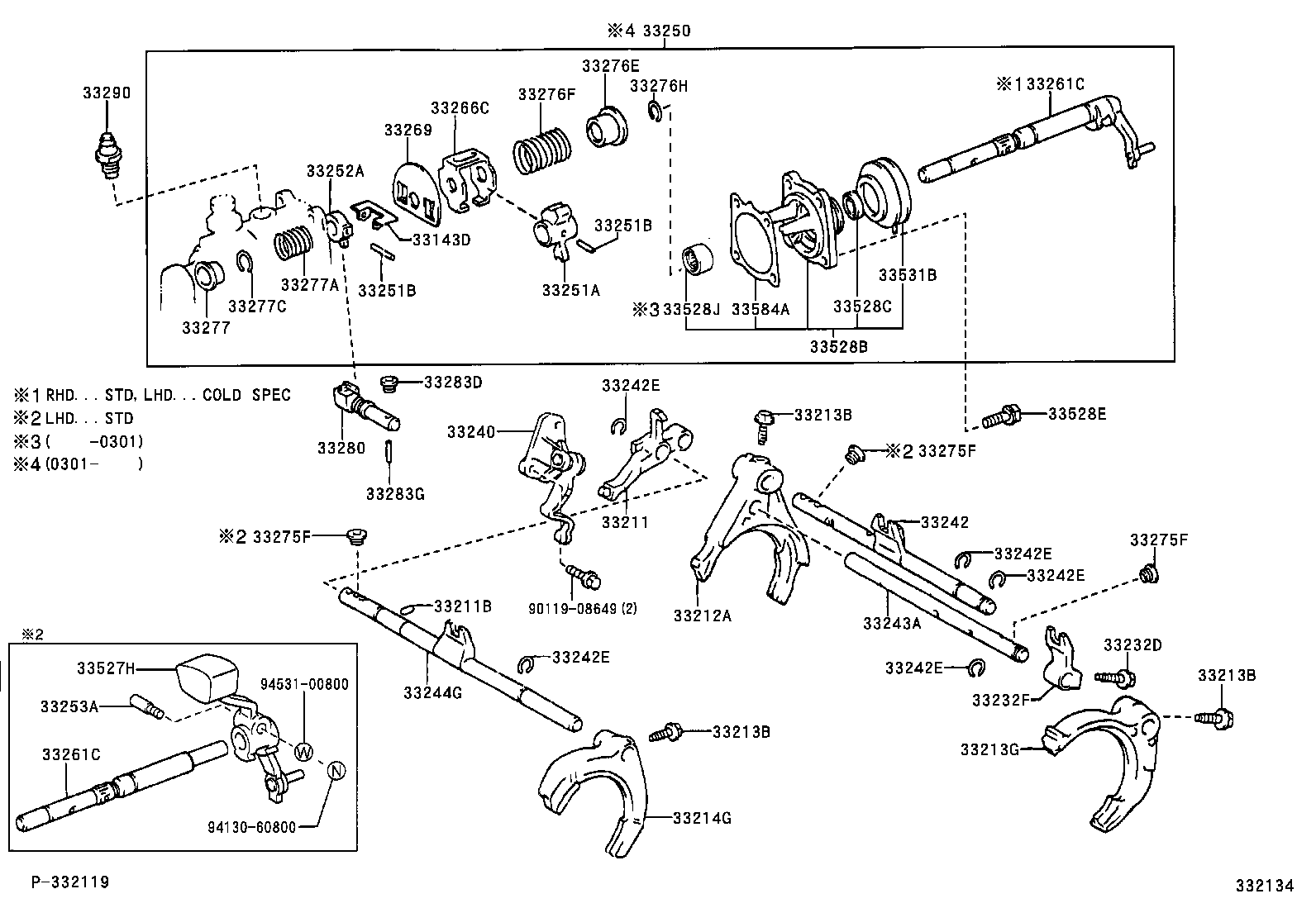 33261-12130 SHAFT, SHIFT & SELECT LEVER product image