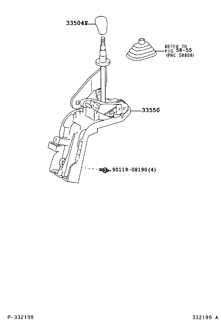 33823-37640 BRACKET, TRANSMISSION CONTROL CABLE, NO.1 product image