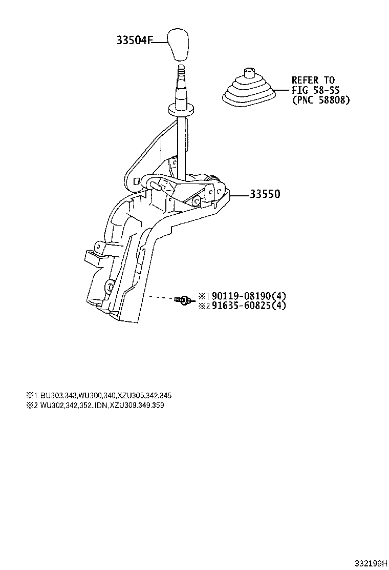 33820-0W032 CABLE TRANSMISSION CONTROL SHIFT (FOR FLOOR SHIFT) product image
