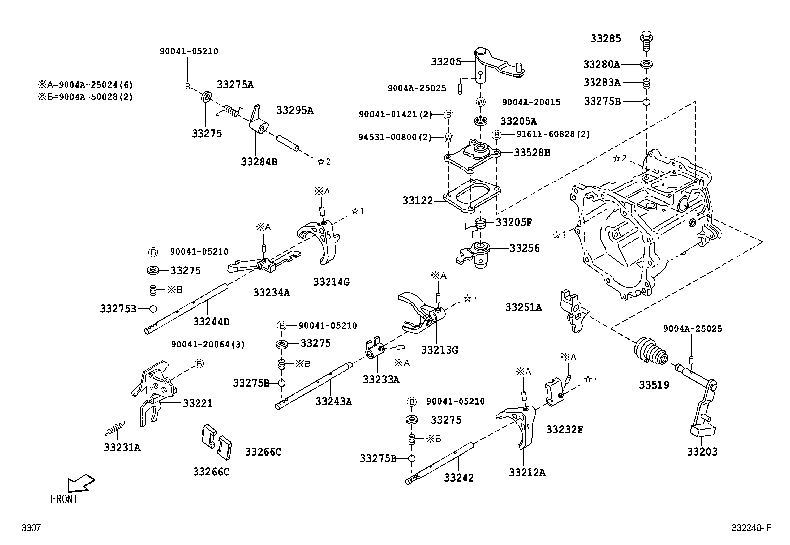 Toyota 33243-BZ030 SHAFT, GEAR SHIFT FORK, NO.2