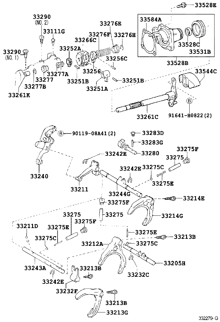 33251-12090 LEVER, SHIFT, INNER NO.1 product image