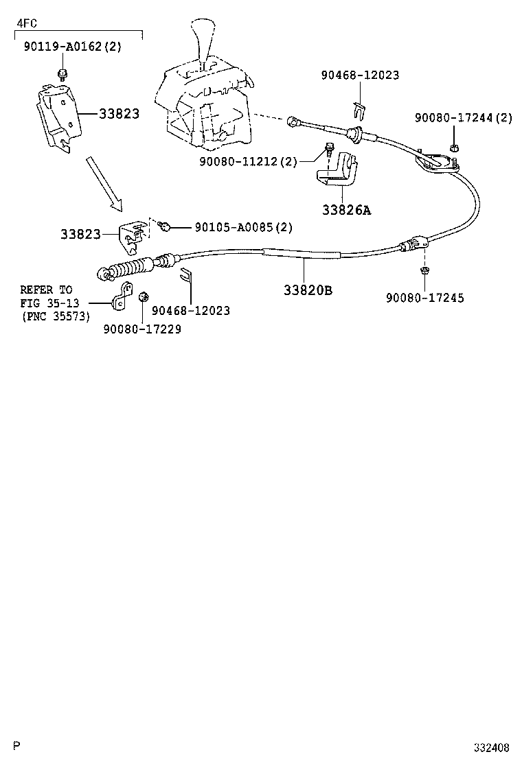 90105-A0085 BOLT (FOR TRANSMISSION CONTROL CABLE BRACKET) product image