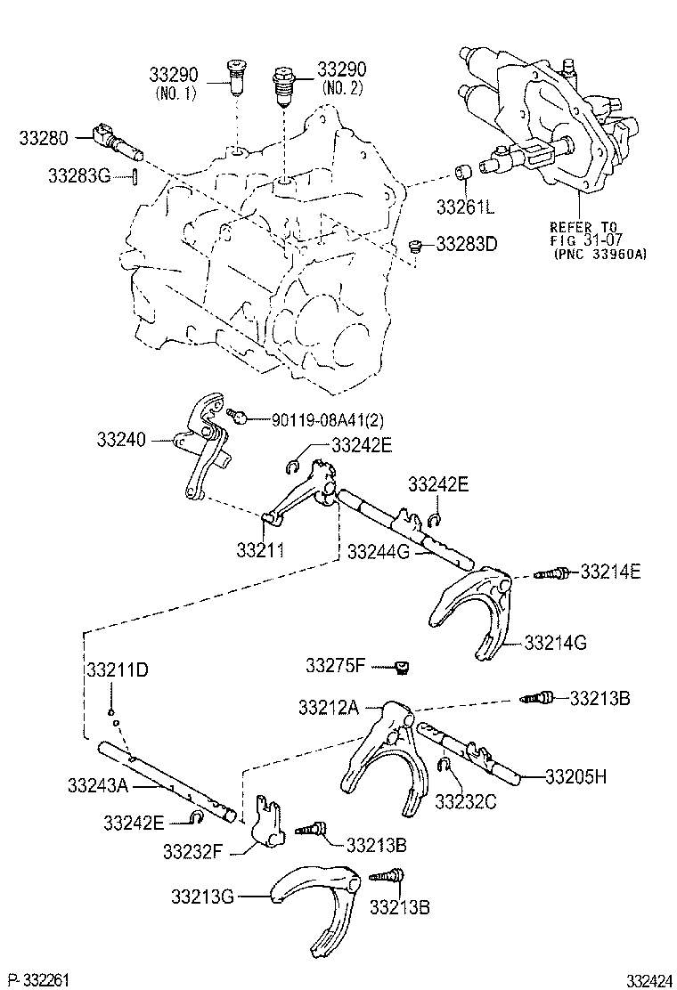 33251-12090 LEVER, SHIFT, INNER NO.1 product image
