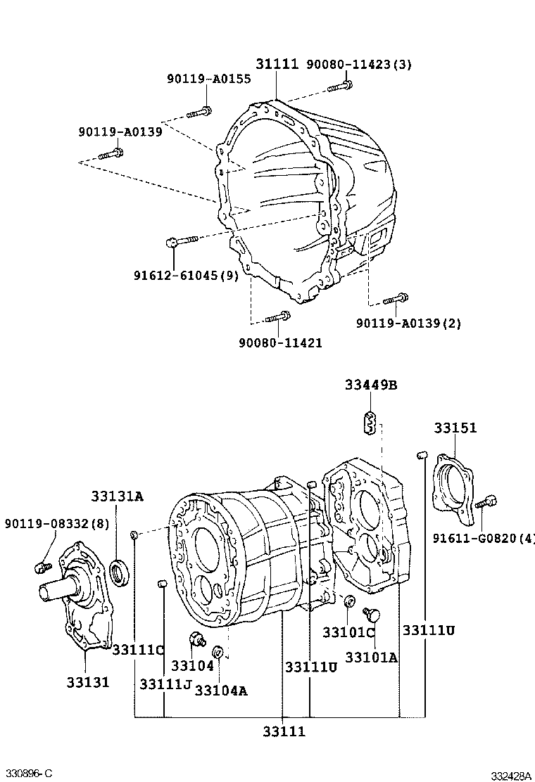 Toyota 33109-04020 SEPARATOR SUB-ASSY, MANUAL TRANSMISSION OIL