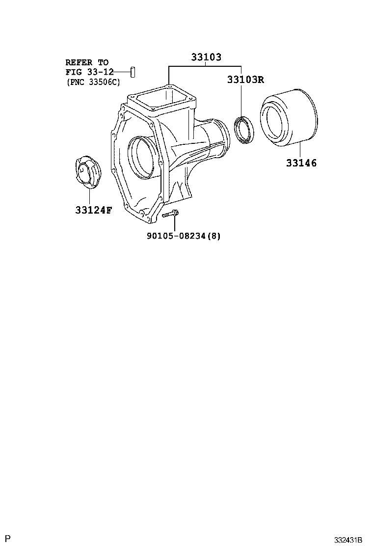 Toyota 33103-35190 HOUSING SUB-ASSY, EXTENSION(MTM)