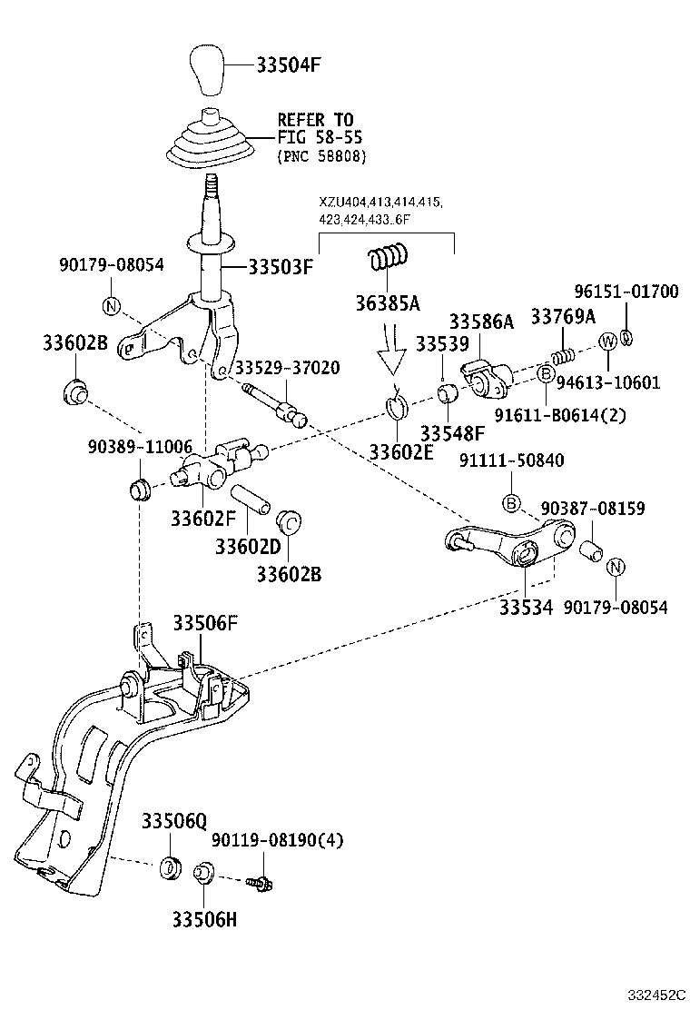 33828-37120 BRACKET, TRANSMISSION CONTROL CABLE product image