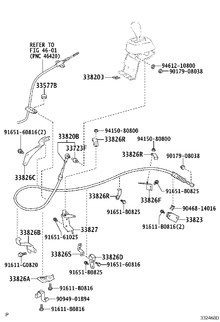 33820-37765 CABLE TRANSMISSION CONTROL SHIFT (FOR FLOOR SHIFT) product image