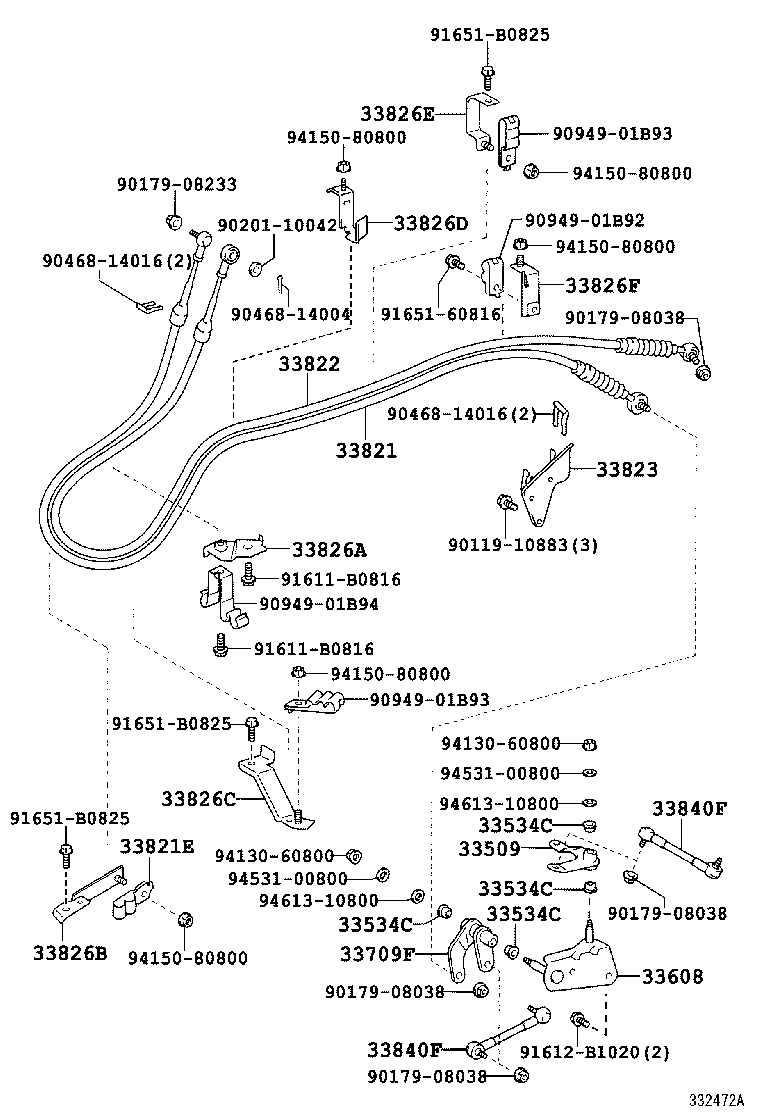 33828-37120 BRACKET, TRANSMISSION CONTROL CABLE product image