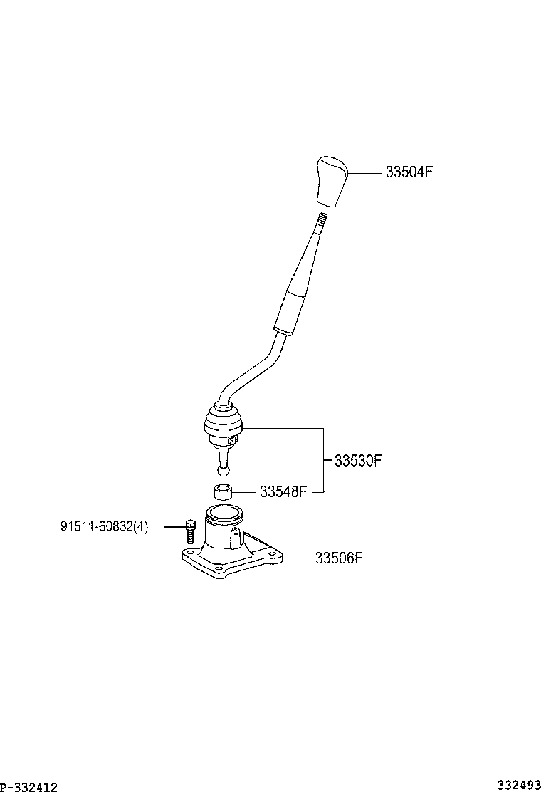 33530-60561 LEVER ASSY, SHIFT (FOR FLOOR SHIFT) product image