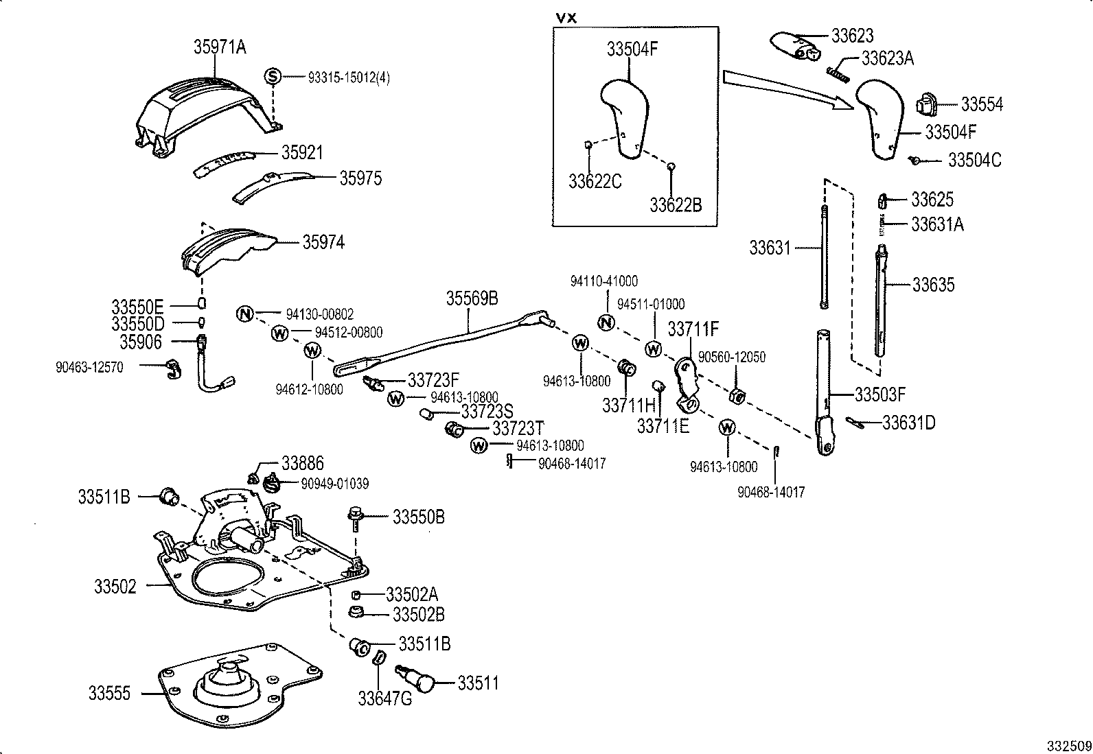 33530-60190 LEVER ASSY, SHIFT (FOR FLOOR SHIFT) product image
