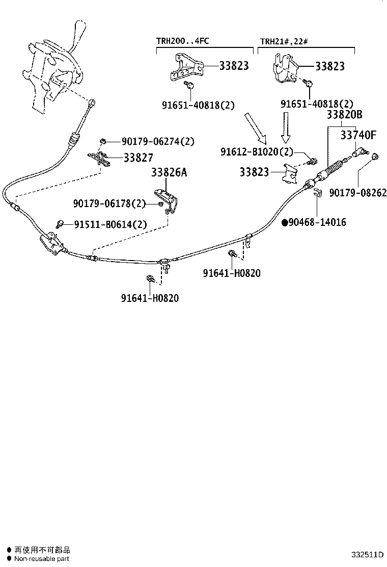 33820-26422 CABLE ASSY, TRANSMISSION CONTROL product image