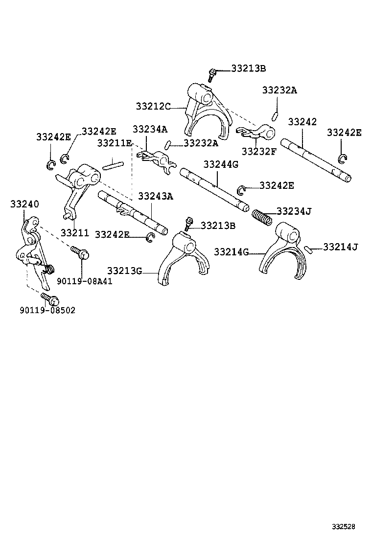 33240-0D020 BRACKET ASSY, REVERSE SHIFT ARM product image