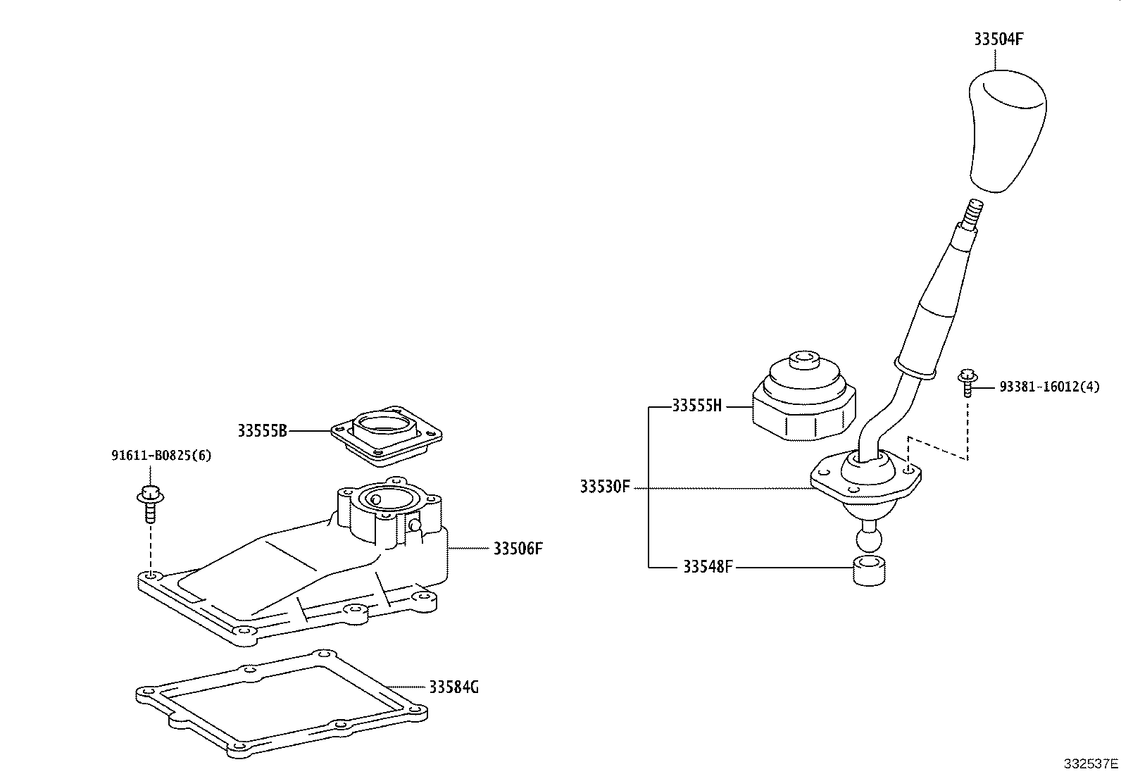 33530-43010 LEVER ASSY, SHIFT (FOR FLOOR SHIFT) product image