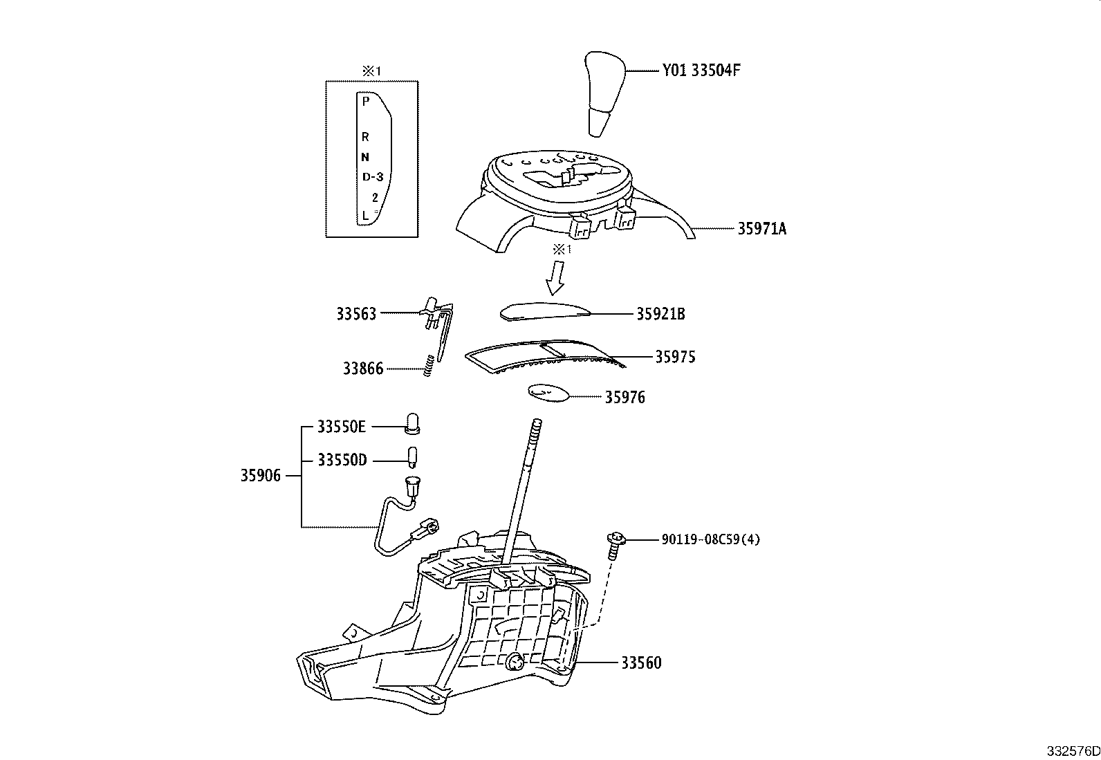 33560-52200 UNIT ASSY, SHIFT LOCK CONTROL product image