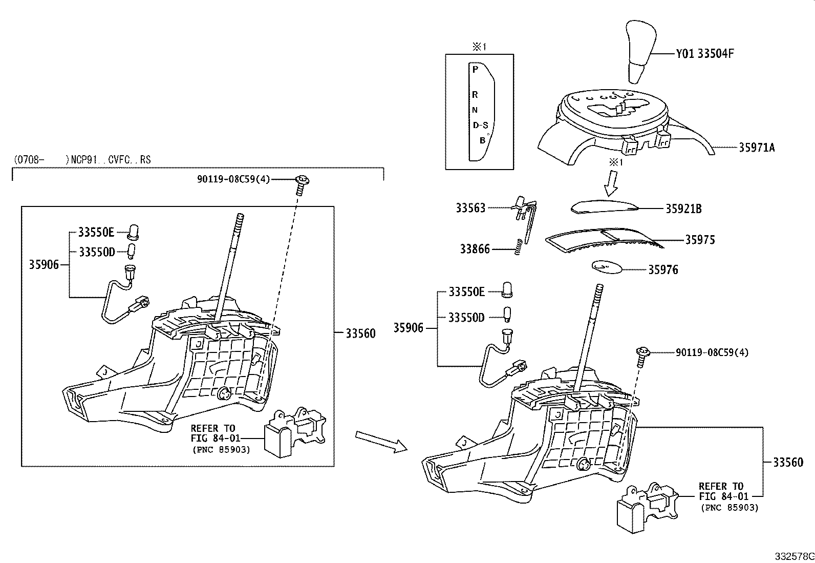 33560-52200 UNIT ASSY, SHIFT LOCK CONTROL product image