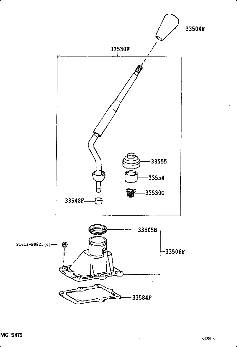 33530-35240 LEVER ASSY, SHIFT (FOR FLOOR SHIFT) product image