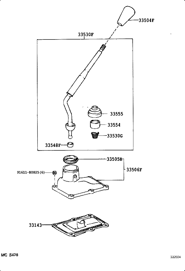 33530-35240 LEVER ASSY, SHIFT (FOR FLOOR SHIFT) product image