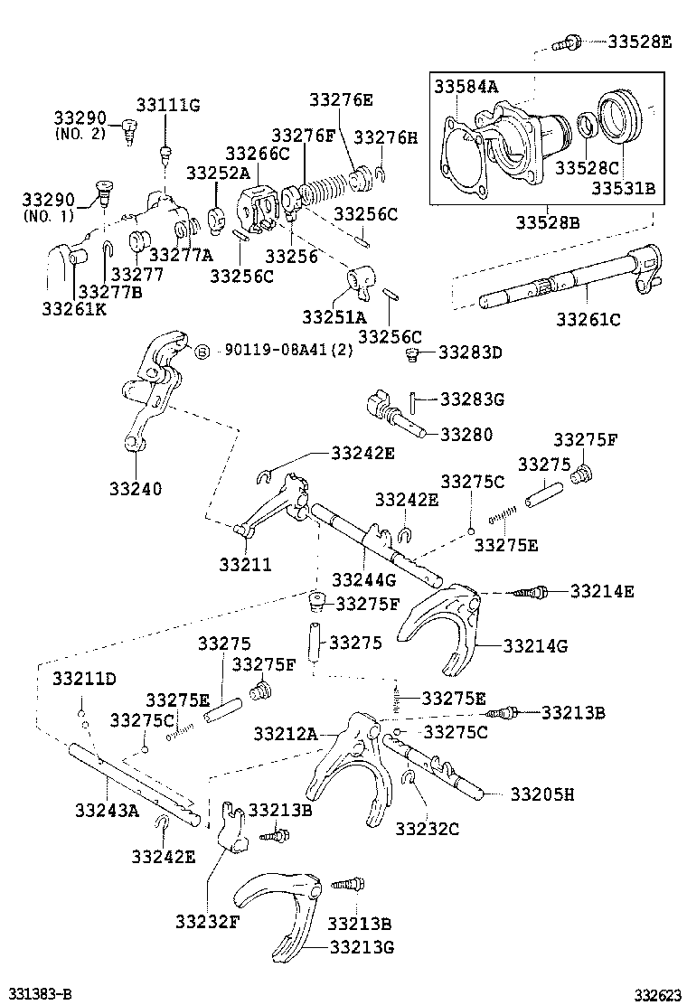 33261-02030 SHAFT, SHIFT & SELECT LEVER product image
