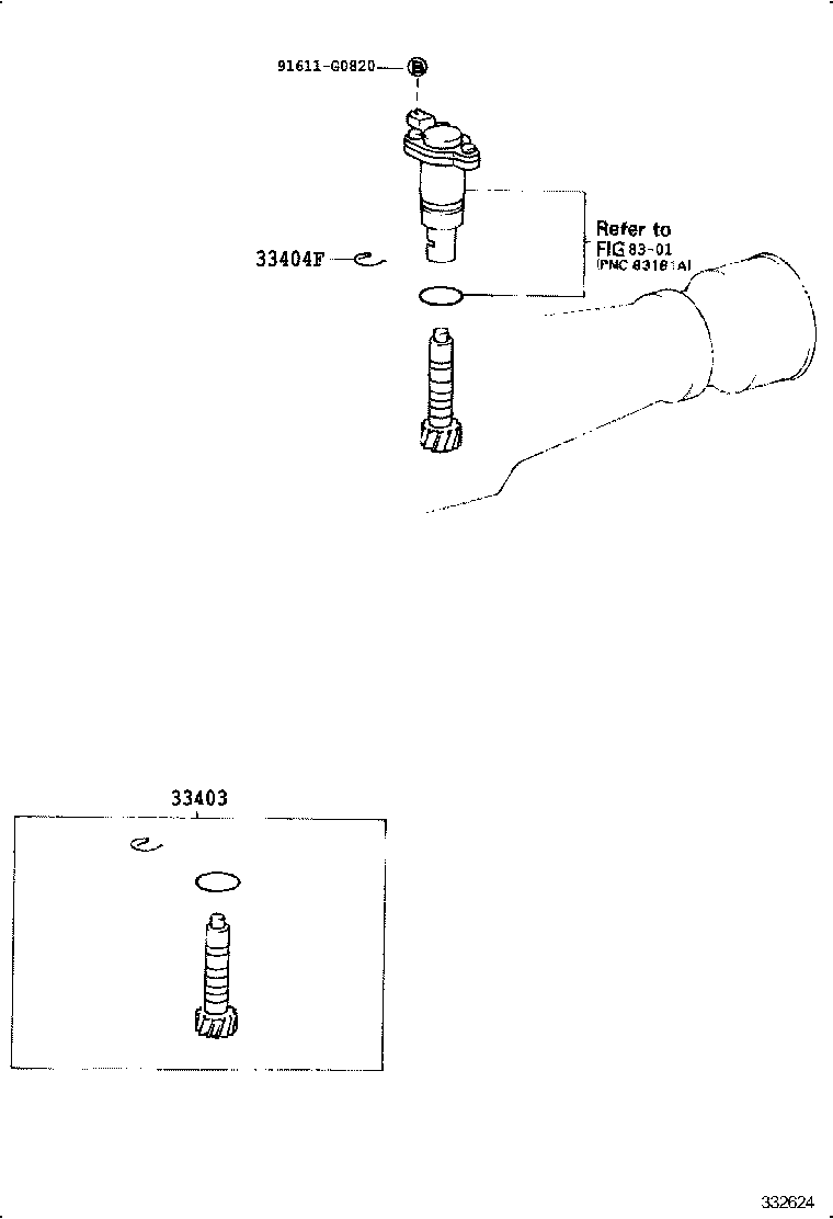 33403-39385 GEAR SUB-ASSY, SPEEDOMETER DRIVEN (MTM) product image