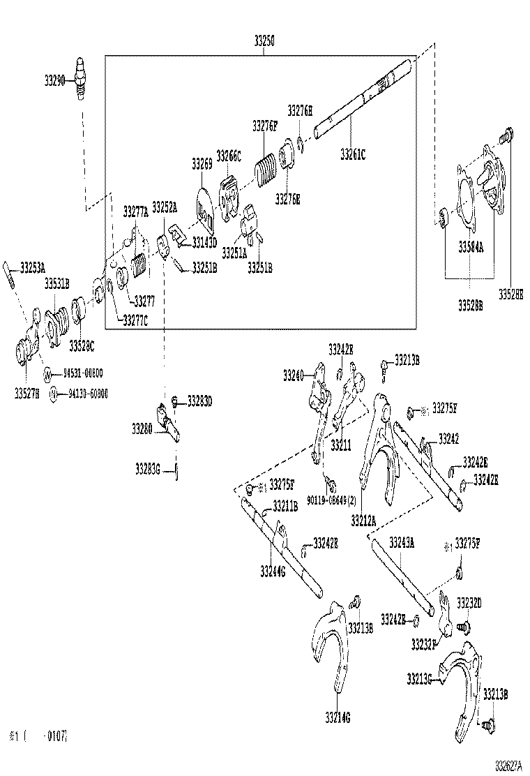 33261-28050 SHAFT, SHIFT & SELECT LEVER product image