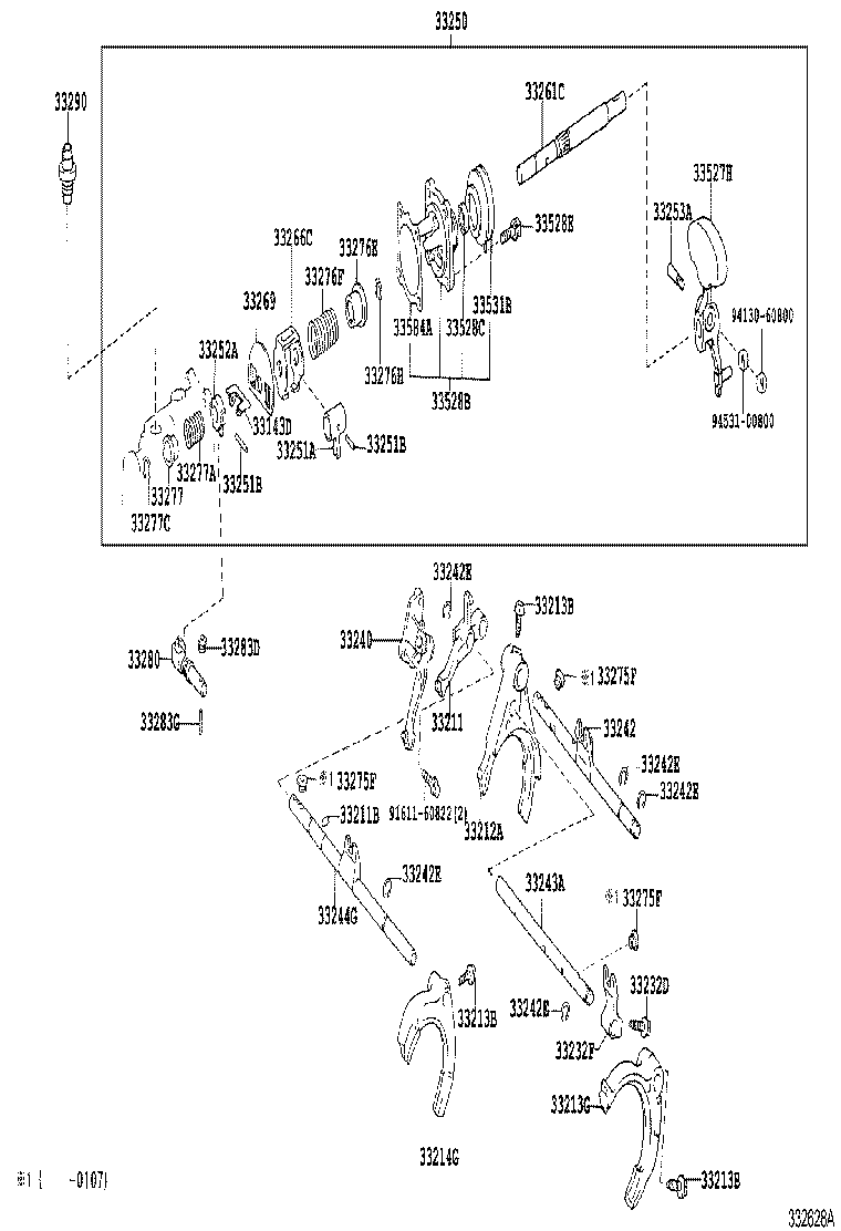 33261-28050 SHAFT, SHIFT & SELECT LEVER product image