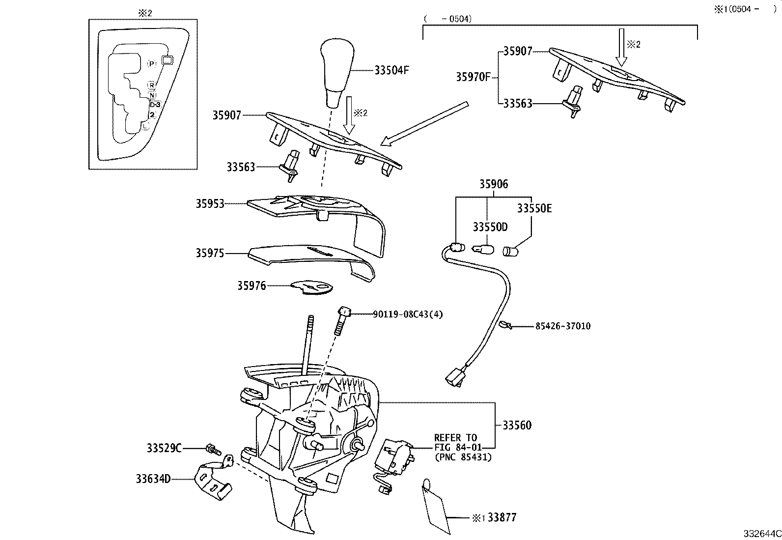 33560-58010 UNIT ASSY, SHIFT LOCK CONTROL product image