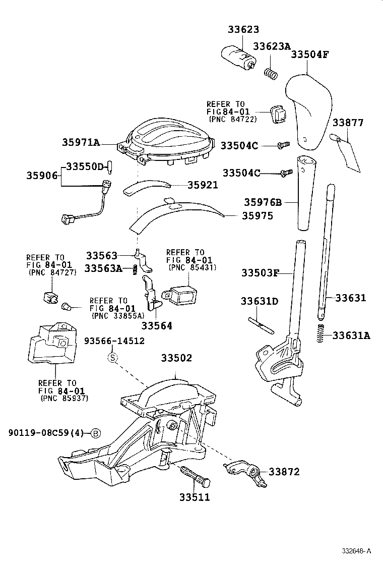 33530-52020 LEVER ASSY, SHIFT (FOR FLOOR SHIFT) product image