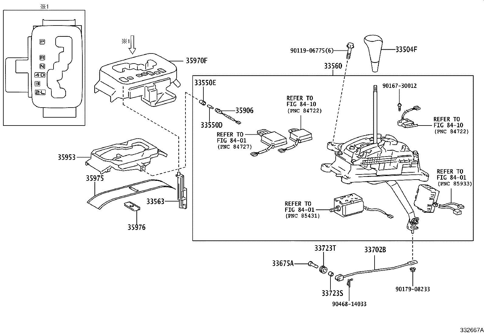 33504-60190-C0 KNOB SUB-ASSY, SHIFT LEVER product image