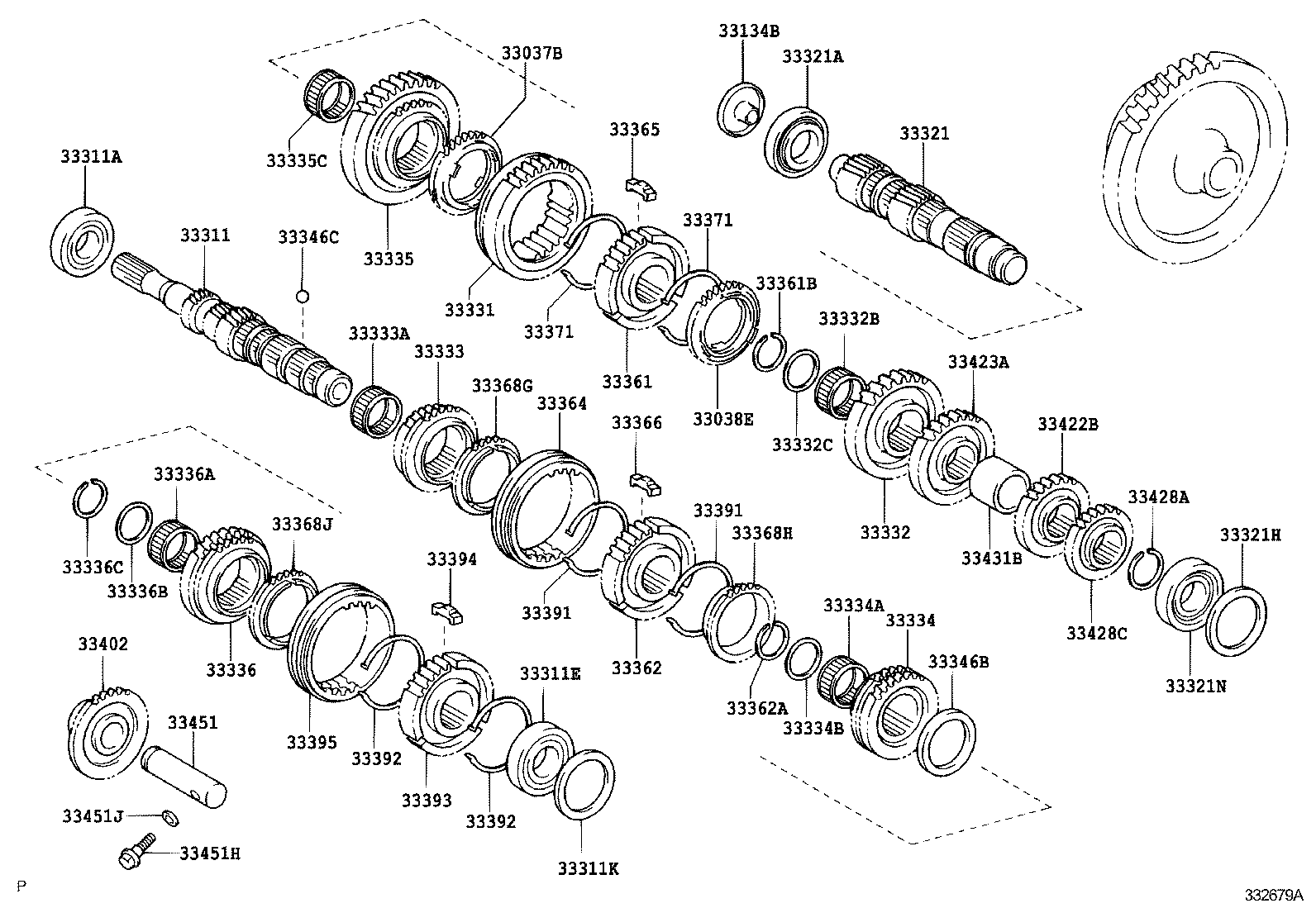 Toyota 90366-W0010 BEARING (FOR OUTPUT SHAFT REAR)