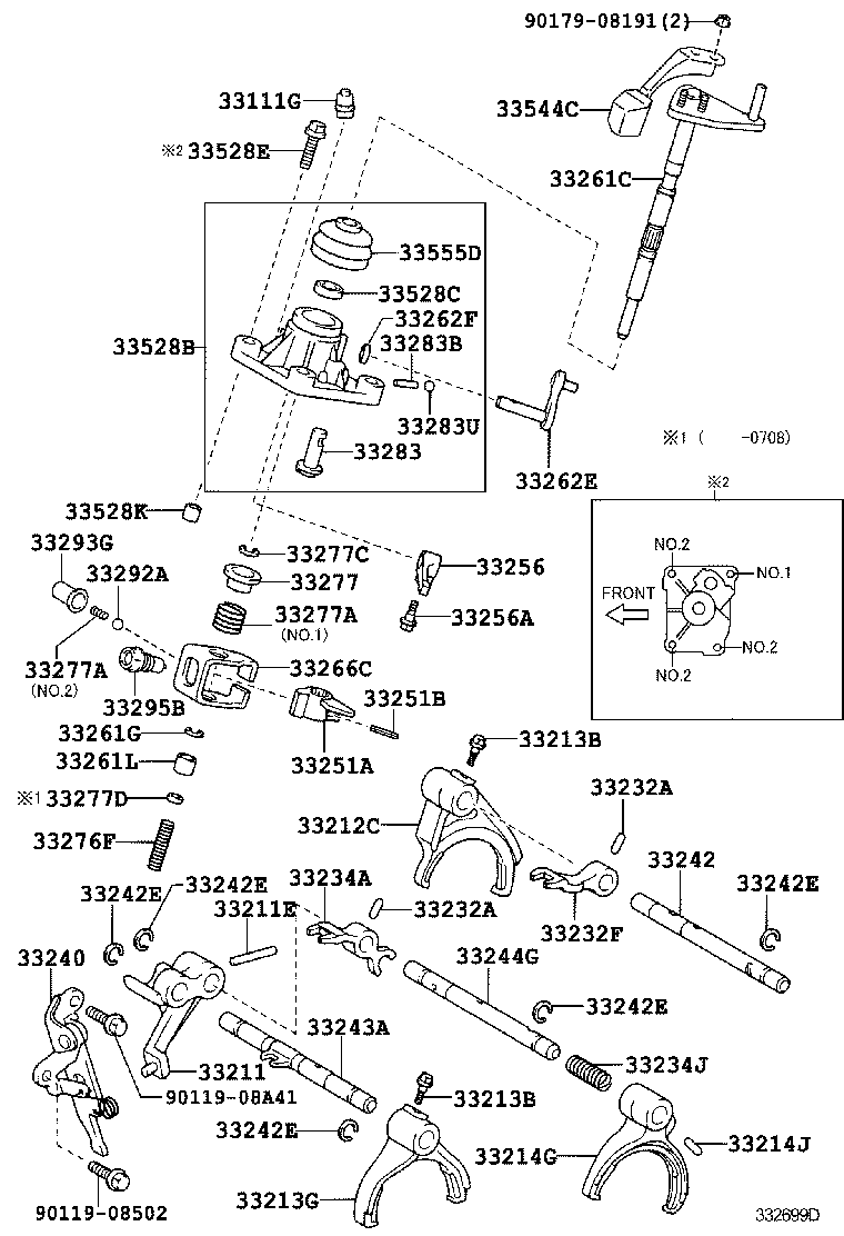 33230-20050 SHAFT ASSY, GEAR SHIFT FORK, NO.1 product image