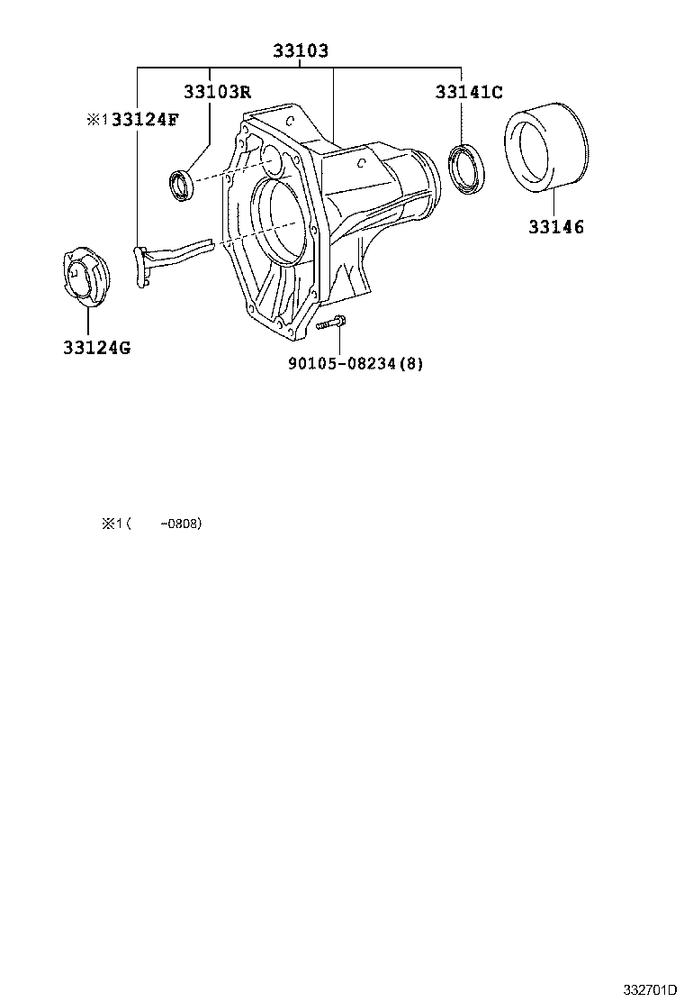 Toyota 33103-53030 HOUSING SUB-ASSY, EXTENSION(MTM)