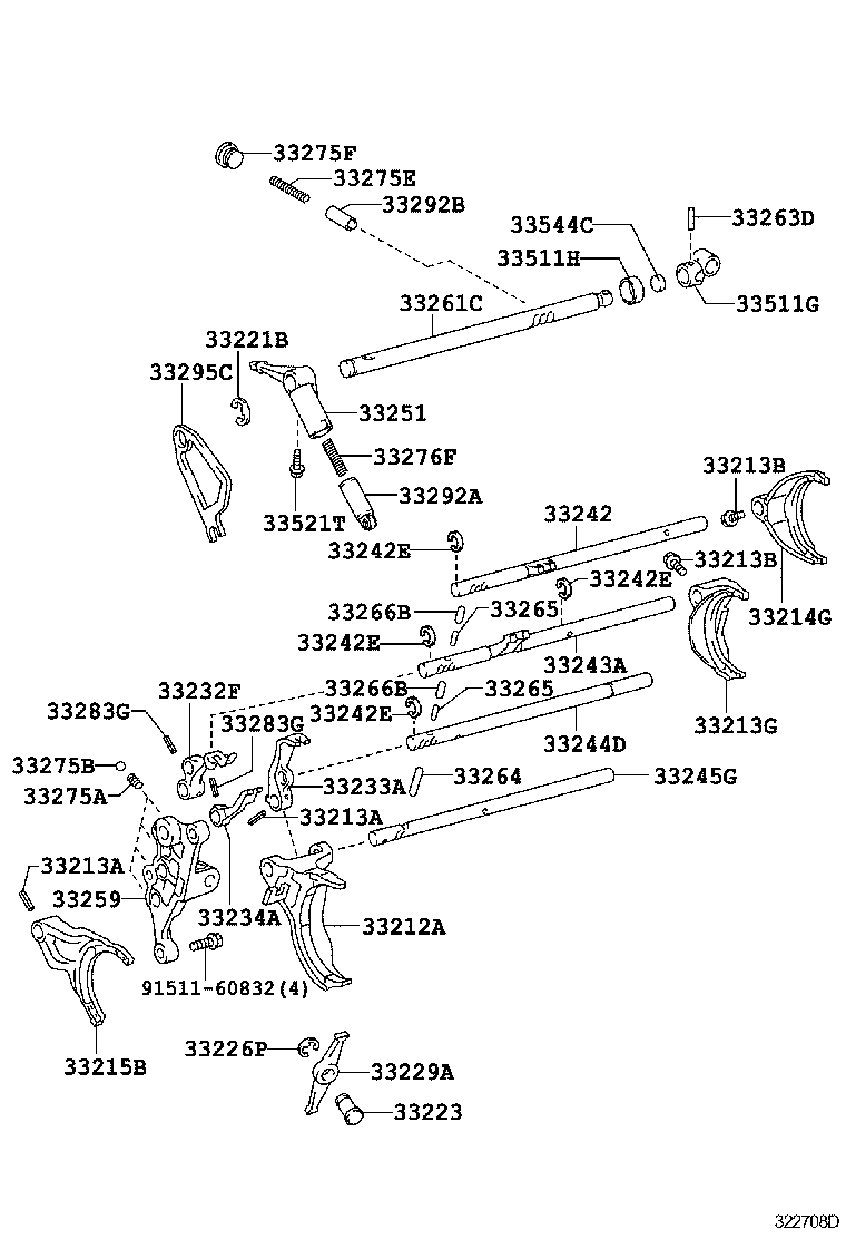 Toyota 33220-35010 FORK, GEAR SHIFT, NO.2