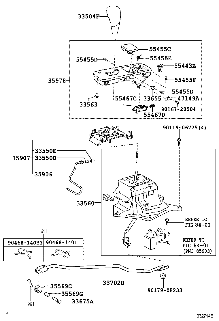 33504-24080 KNOB SUB-ASSY, SHIFT LEVER product image