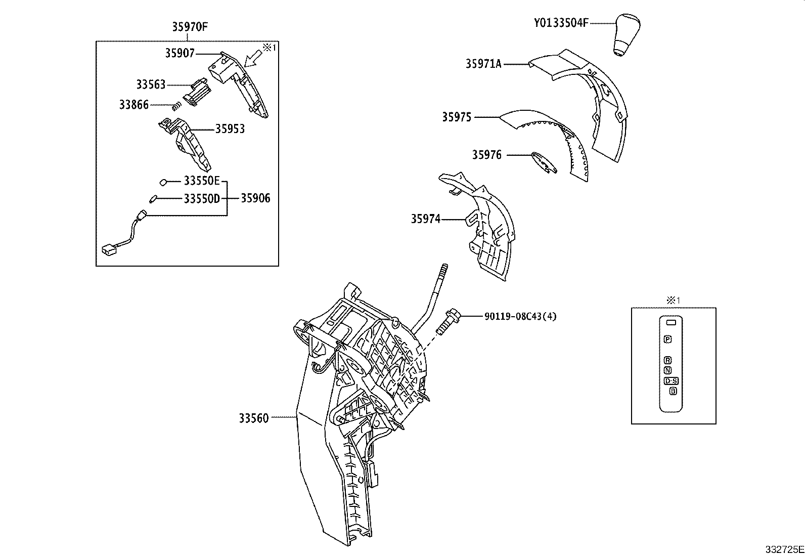 33560-52290 UNIT ASSY, SHIFT LOCK CONTROL product image