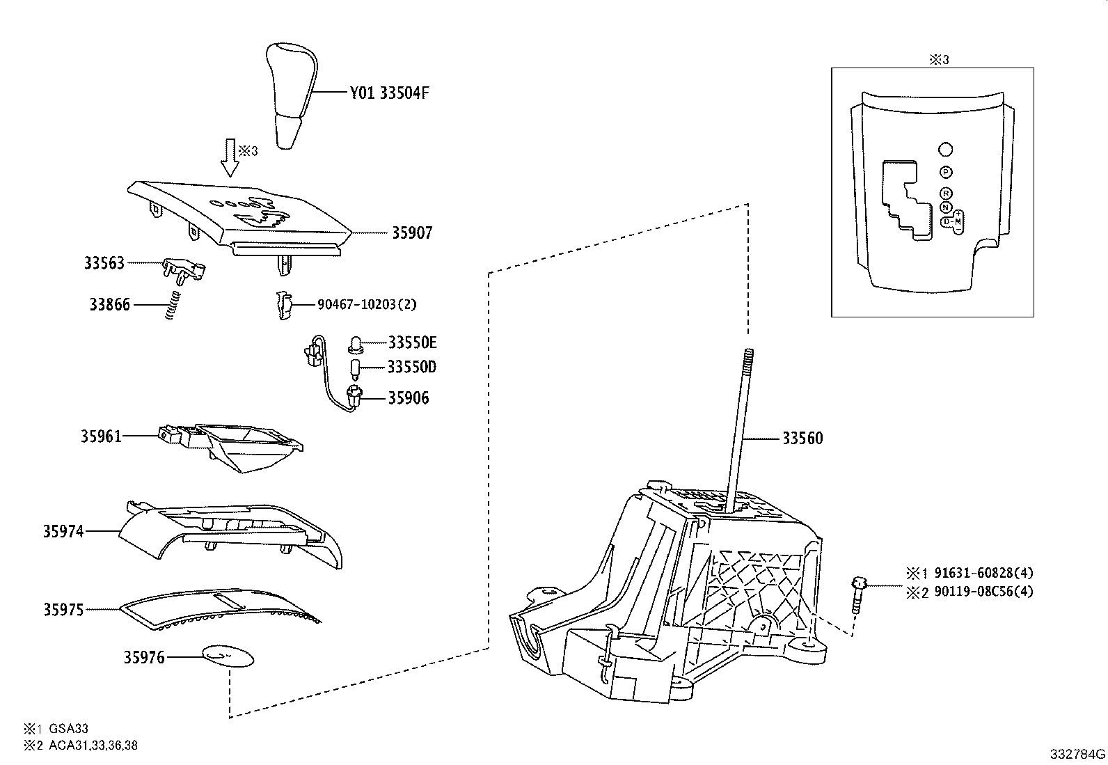 35907-42110 HOUSING SUB-ASSY, POSITION INDICATOR (FOR FLOOR SHIFT) product image