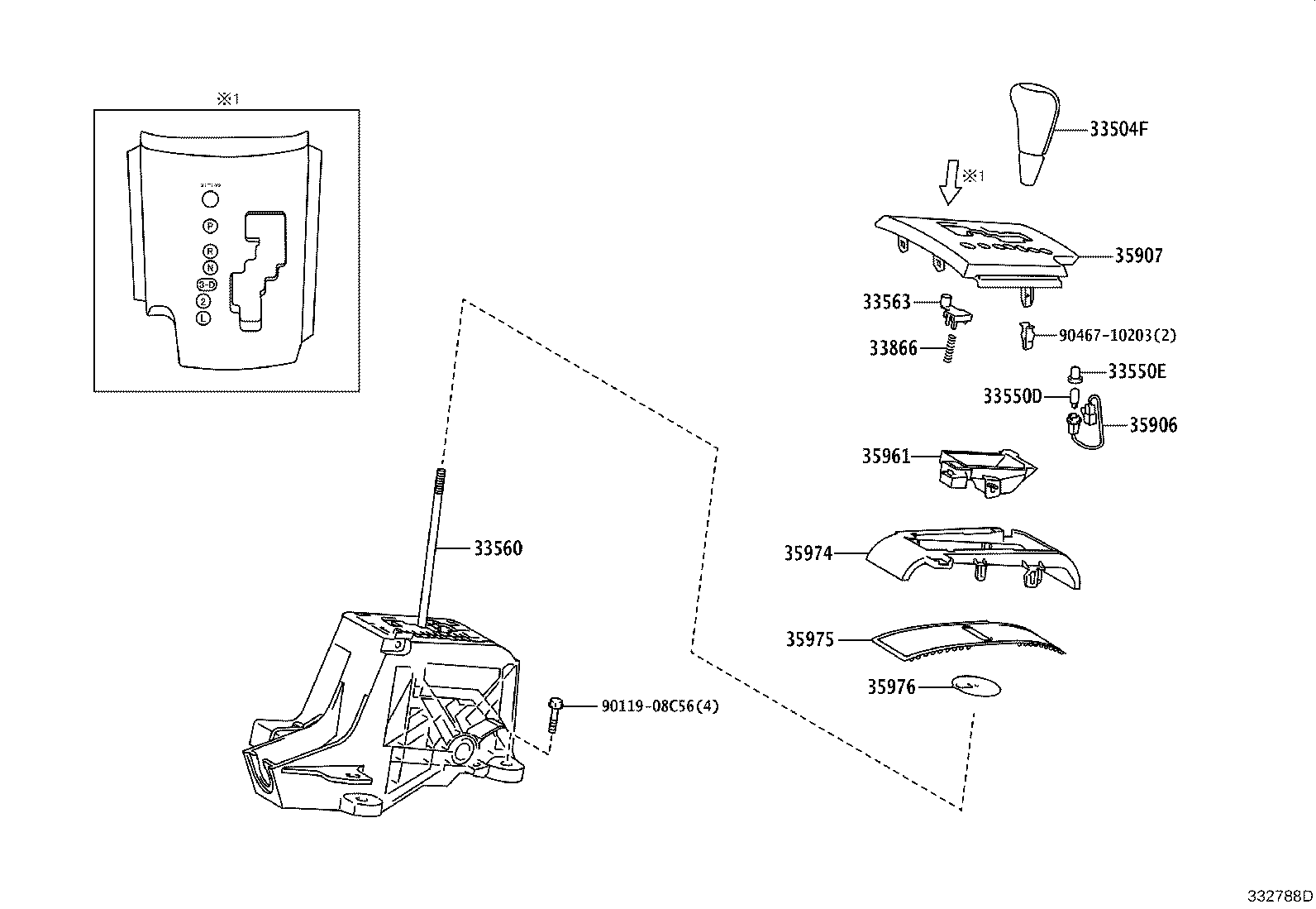 33530-42072 LEVER ASSY, SHIFT (FOR FLOOR SHIFT) product image