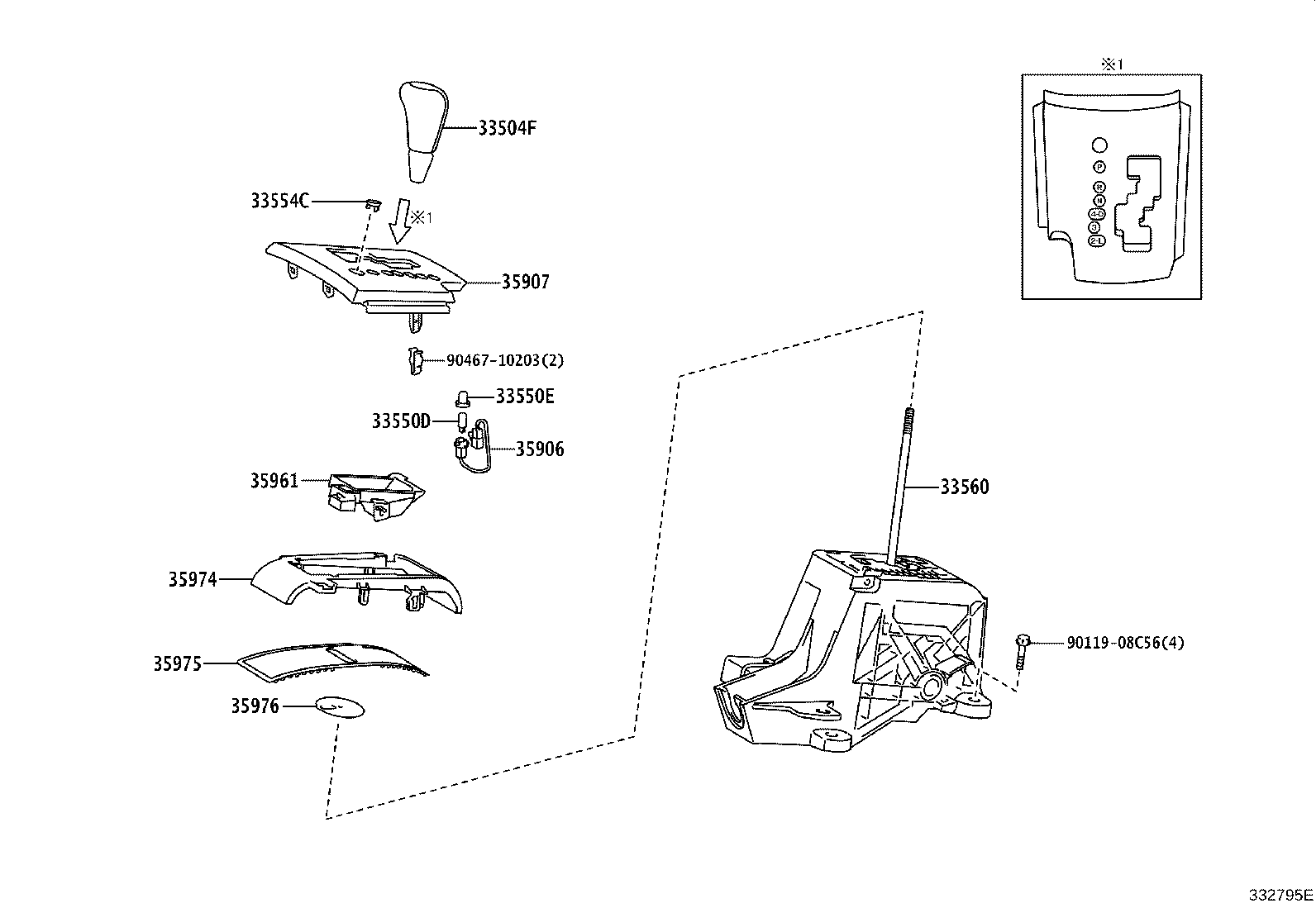 Toyota 33560-42020 UNIT ASSY, SHIFT LOCK CONTROL