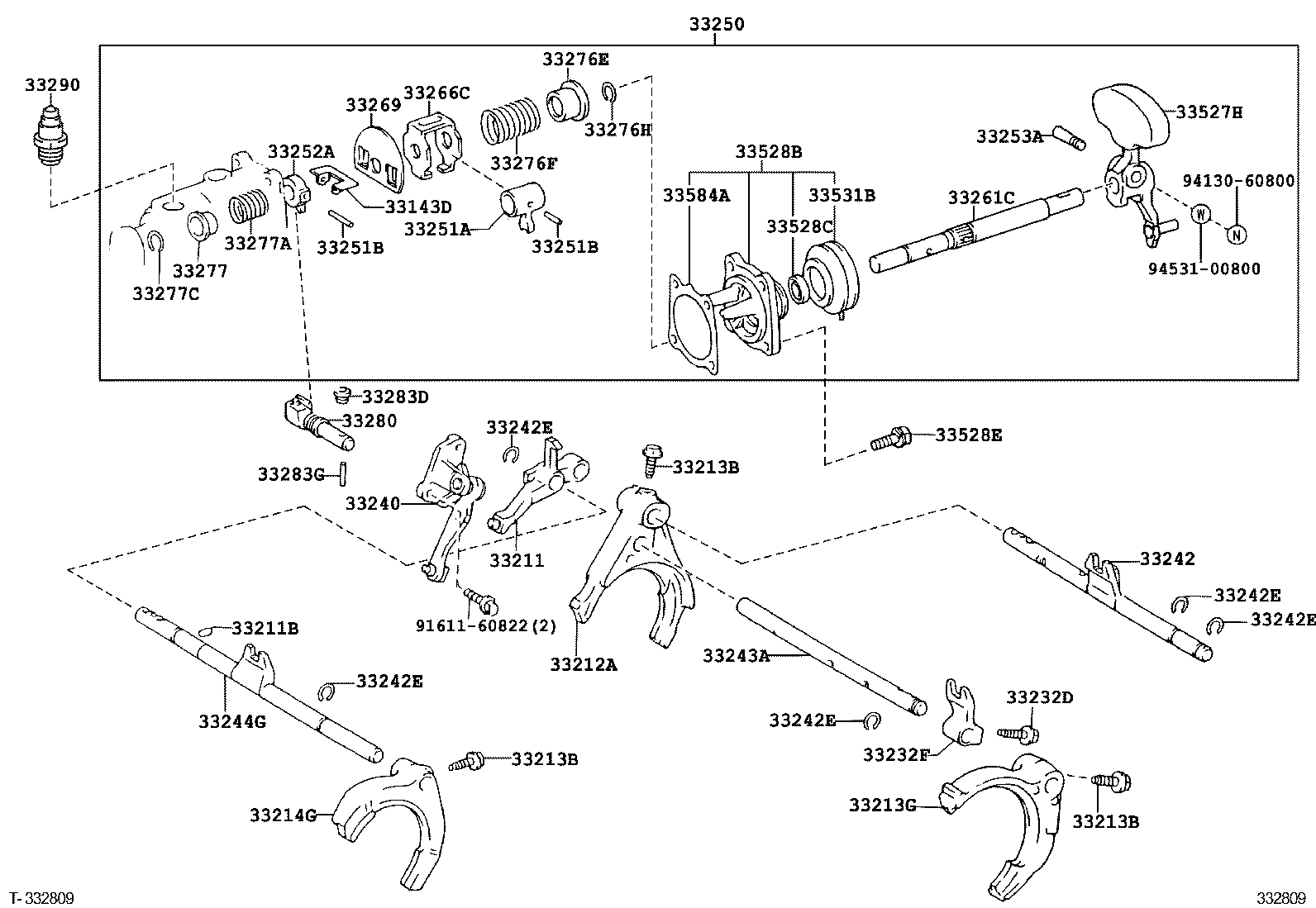 33250-28040 SHAFT ASSY, SHIFT & SELECT LEVER product image