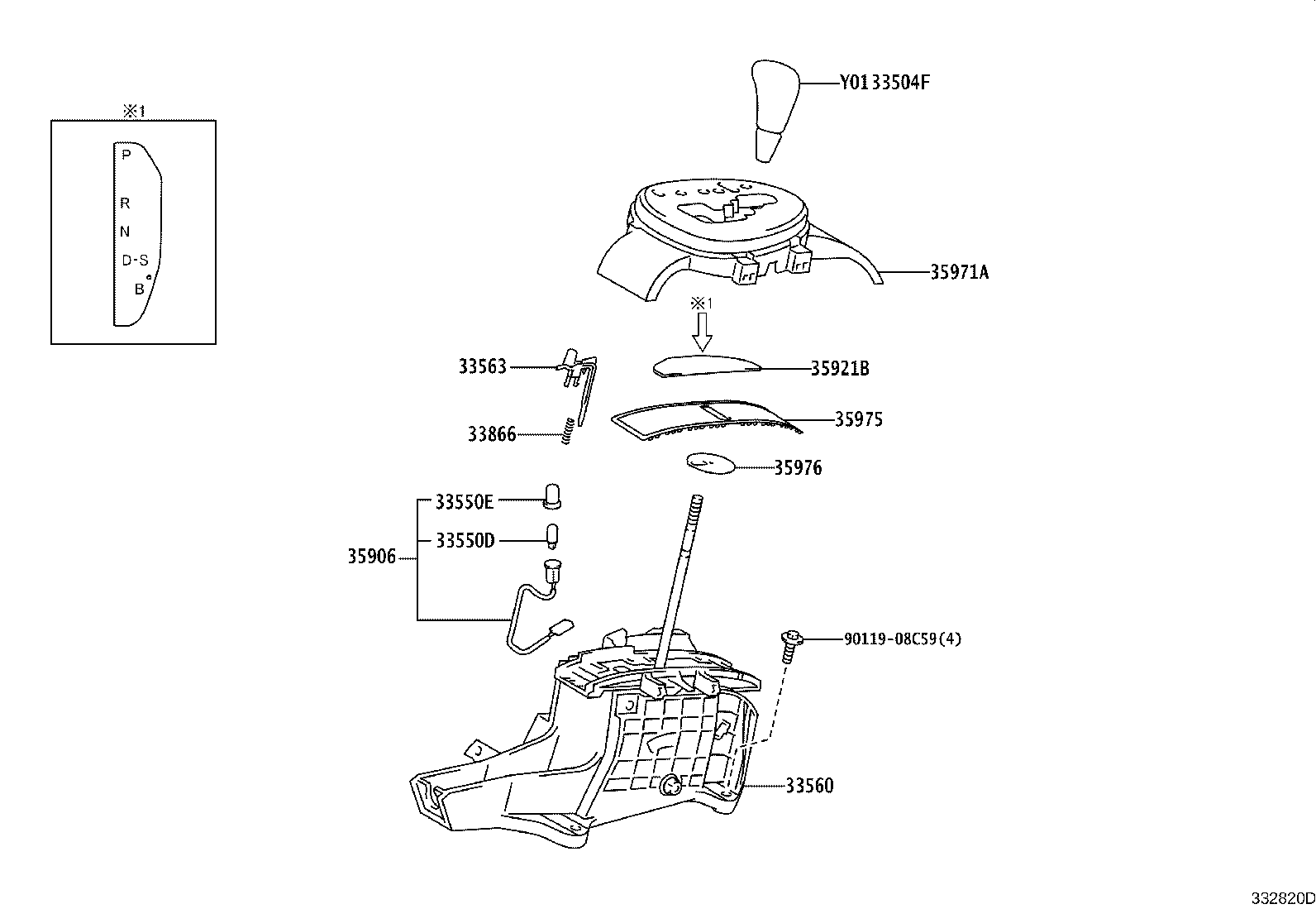 33560-52300 UNIT ASSY, SHIFT LOCK CONTROL product image