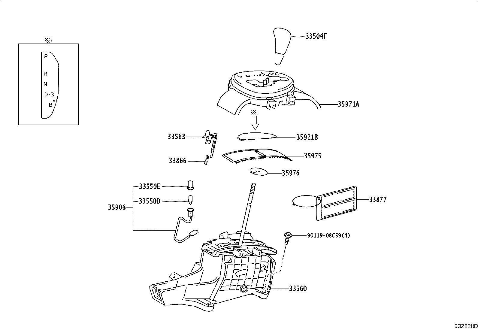 33560-52210 UNIT ASSY, SHIFT LOCK CONTROL product image