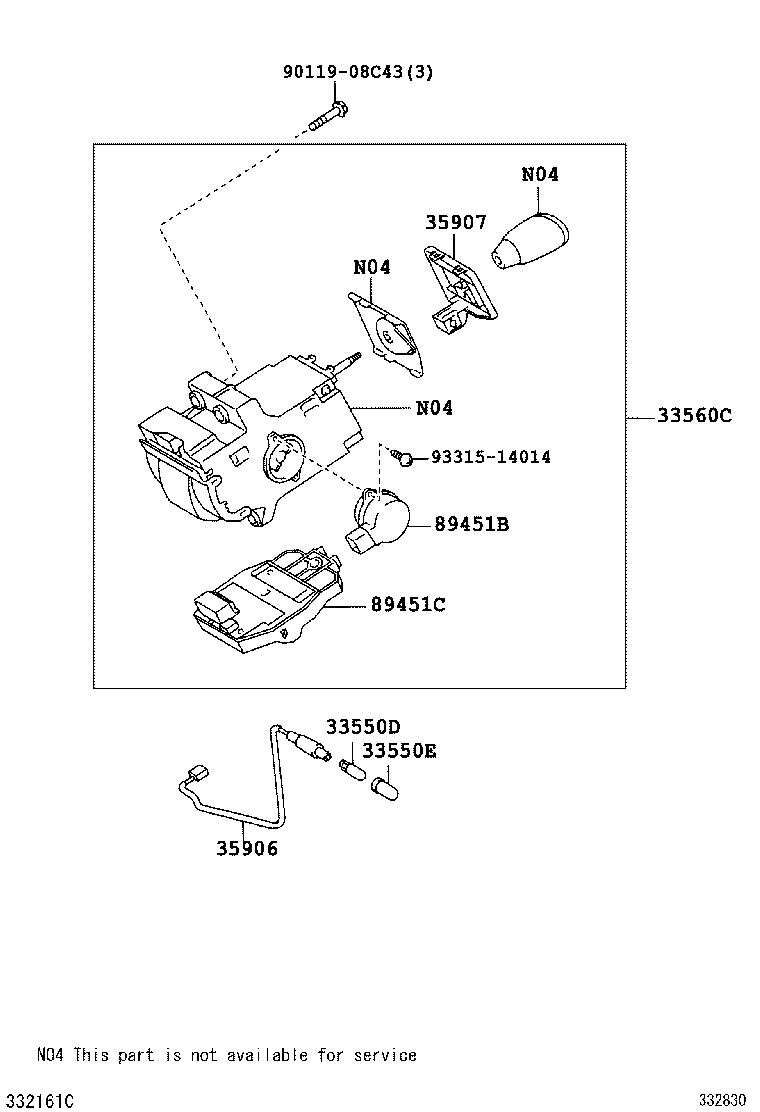 35907-47021 HOUSING SUB-ASSY, POSITION INDICATOR (FOR FLOOR SHIFT) product image