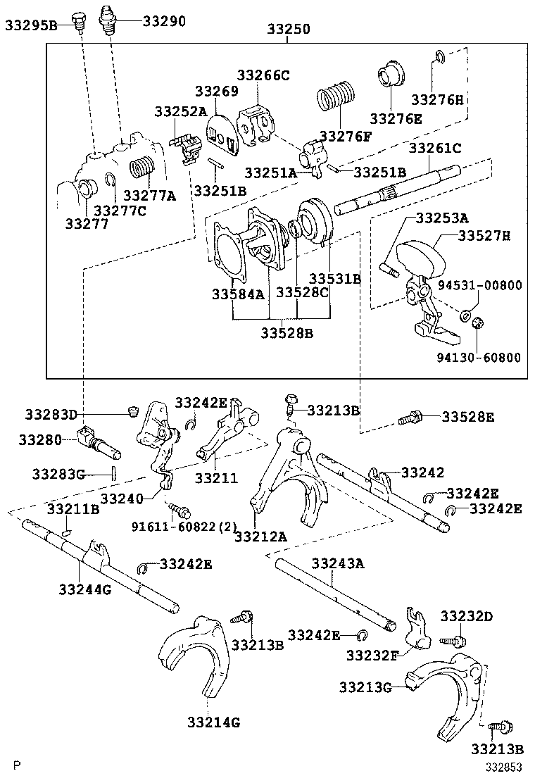 33253-33011 LEVER, SHIFT OUTER, NO.1 product image