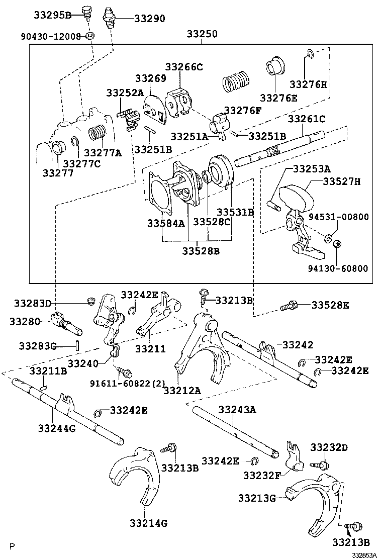 33261-20131 SHAFT, SHIFT & SELECT LEVER product image