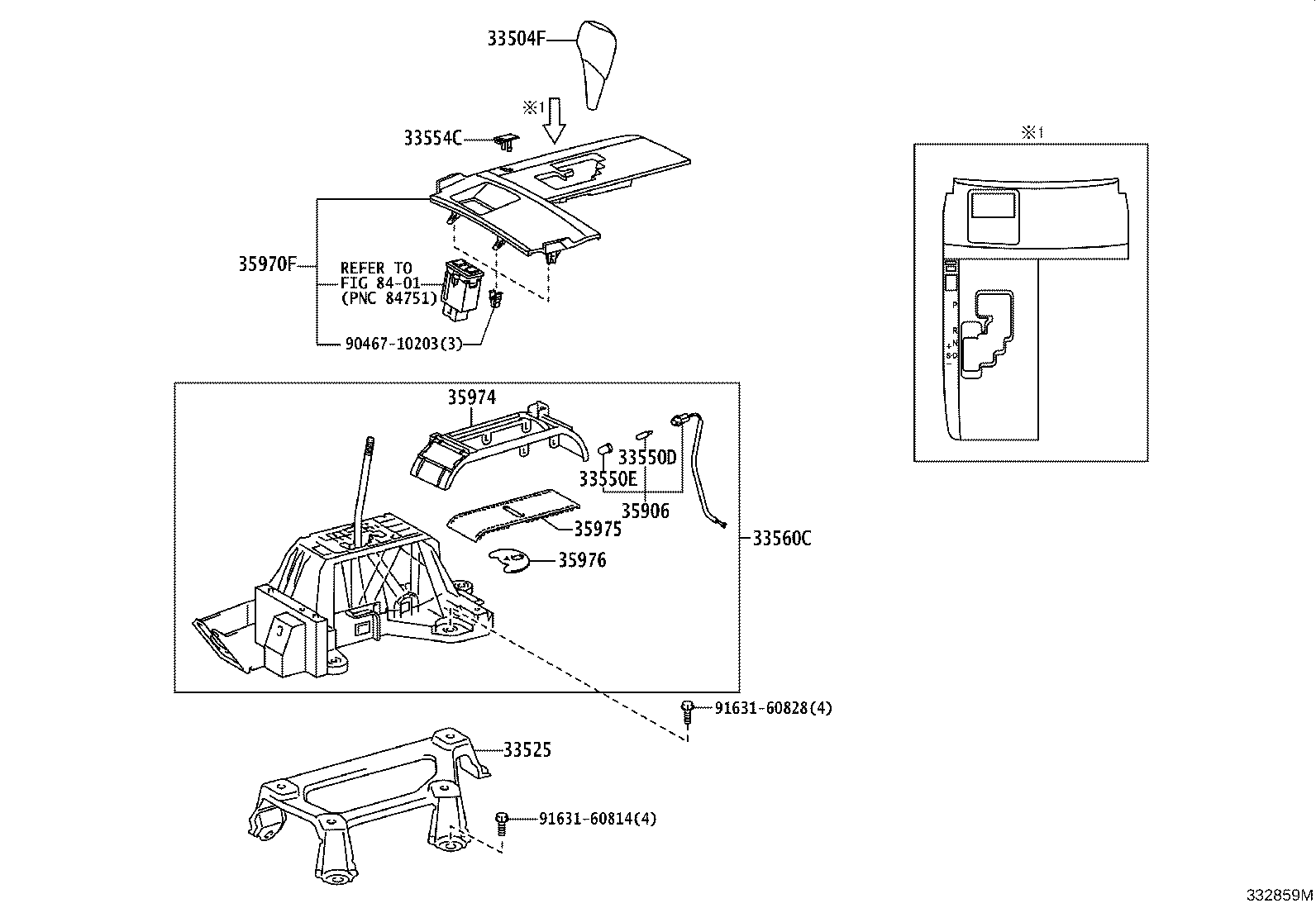 Toyota 33504-33040-B4 KNOB SUB-ASSY, SHIFT LEVER