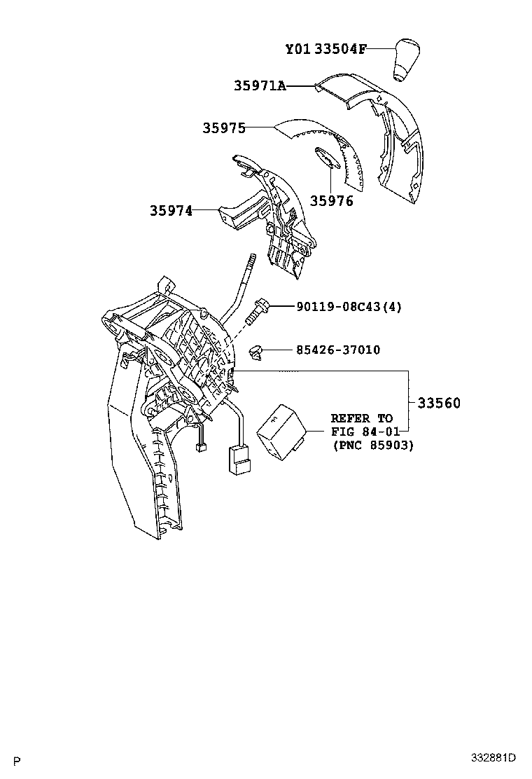 33504-28040-C2 KNOB SUB-ASSY, SHIFT LEVER product image