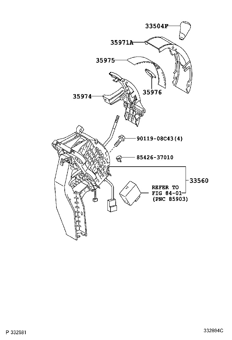 33829-28070 SUPPORT, TRANSMISSION CONTROL CABLE product image