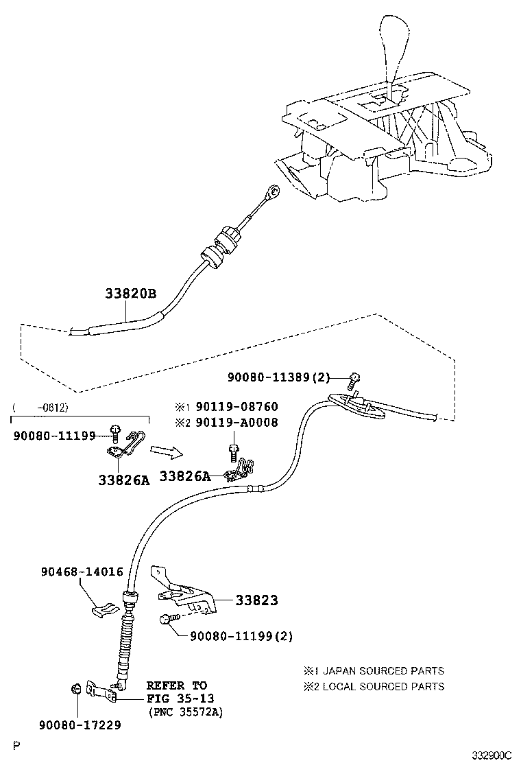 Toyota 33530-33130 LEVER ASSY, SHIFT (FOR FLOOR SHIFT)